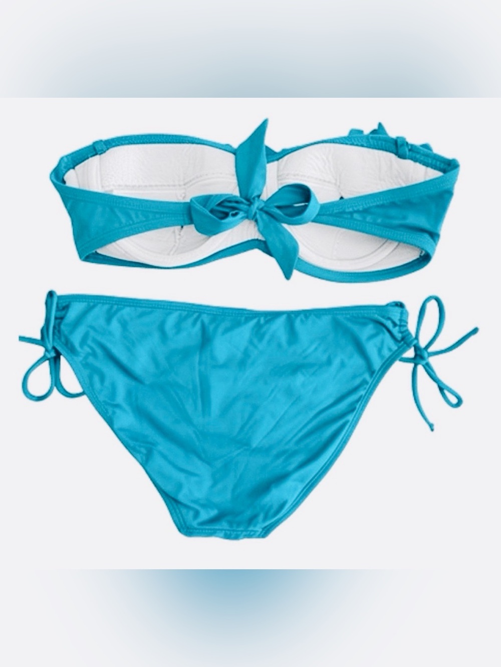 KENNETH COLE & VENUS Aqua Ruffle Bikini & Matching Off-Shoulder Cover-Up Set - Picture 3 of 16